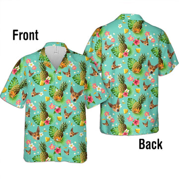 litzzy Custom Photo Hawaii Tropical Shirt With Face, Casual Button-Down Hawaii Shirt, Personalized Name Shirt For Human And Pet, Summer Party Shirt Hawaii Shirt   