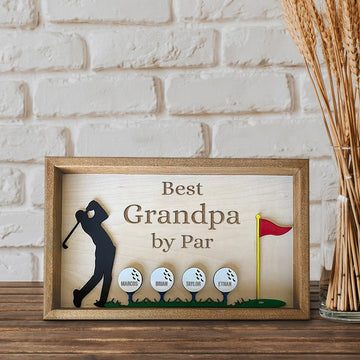 litzzy Personalized Plaque for Grandpa, Personalized Wooden Golf Sign, Custom Frame Father, Gift For Father, Best Papa by Par Sign, Father Day Gift    