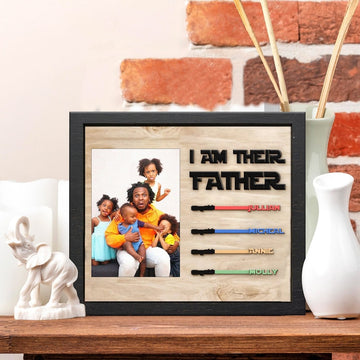 litzzy Fathers Day Gift With Photo, I Am Their Father Wooden Sign, Personalized Plaques, Gift for Dad, Meaningful Sign For Dad, Fathers day sign Custom Wooden Sign   