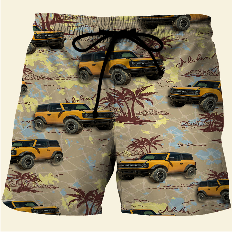 litzzy Custom Ford Bronco Hawaiian Shirt and Men Shorts, Gift For Car Lovers Hawaiian Shirt For Men, Woman, Litzzy Aloha Shirt Hawaiian Shirt   
