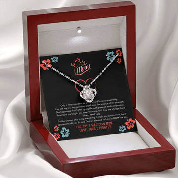 litzzy Litzzy Love Knot Necklace To My Mom, You Are A Magician Mom  Gift For Mom From Daughter Jewelry Mahogany Style Luxury Box (W/LED) White gold - material: 14k white gold over stainless steel 