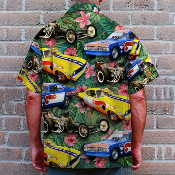 litzzy Drag Racing Custom Car Photos with Floral Pattern, Personalized Hawaiian Shirt, Gifts for Drag Racers Hawaiian Shirt For Men, Woman, Litzzy Aloha Shirt Hawaii Shirt   