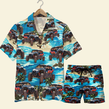 litzzy Custom UTV Hawaiian Shirt and Men Beach Shorts, Gift For UTV Lovers, Beach Pattern Hawaiian Shirt For Men, Woman, Litzzy Aloha Shirt Hawaii Shirt   
