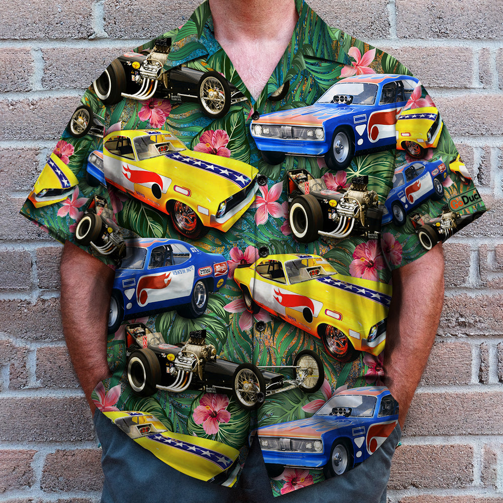 litzzy Drag Racing Custom Car Photos with Floral Pattern, Personalized Hawaiian Shirt, Gifts for Drag Racers Hawaiian Shirt For Men, Woman, Litzzy Aloha Shirt Hawaii Shirt   