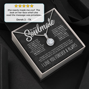 litzzy To My Soulmate - "My Life, Love & Best Friend" Sparkling Pendant - Necklace Gift Set - To My Soulmate, Gift For Soulmate Jewelry   
