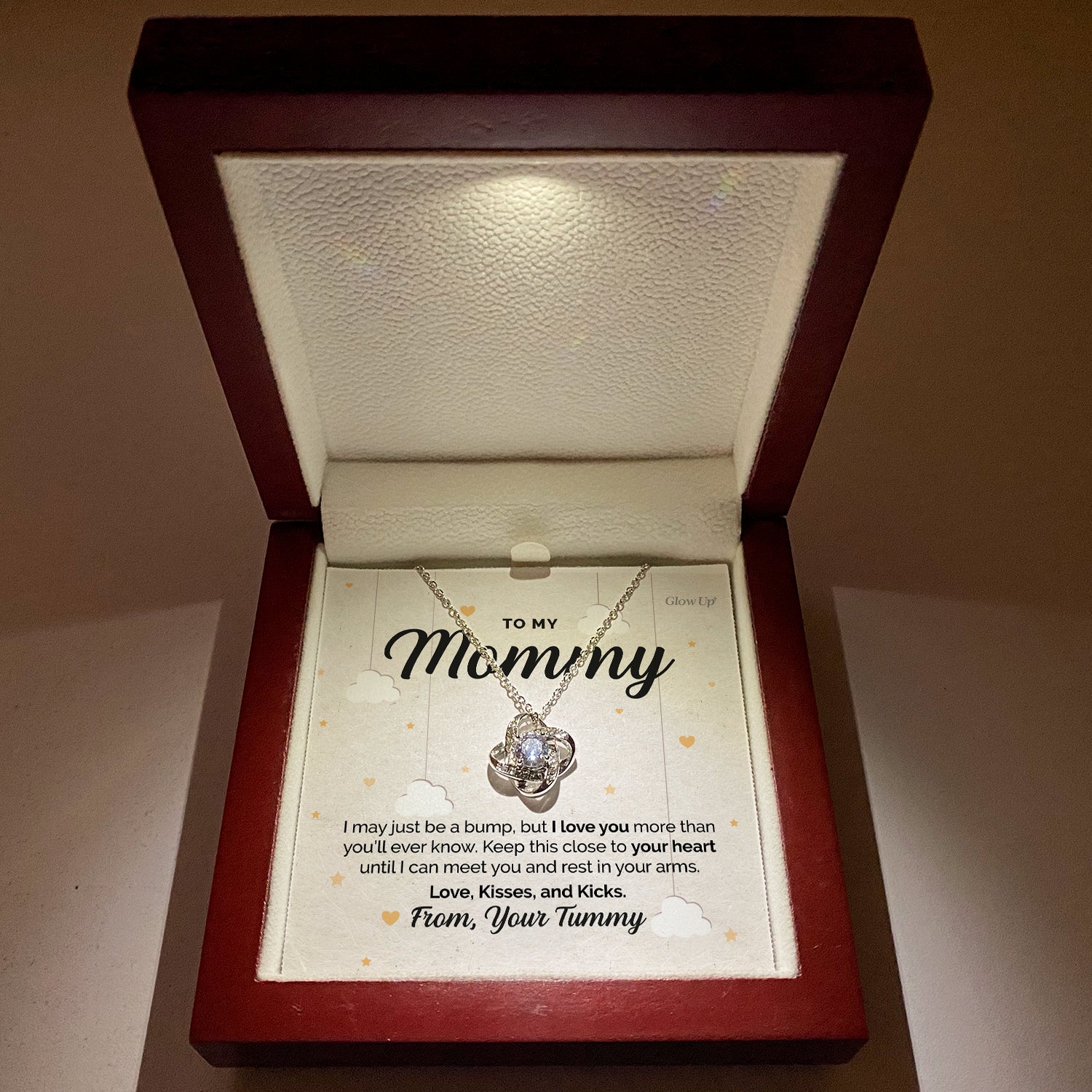 litzzy To My Mommy - I Love You - Sky - Love Knot necklace Jewelry   