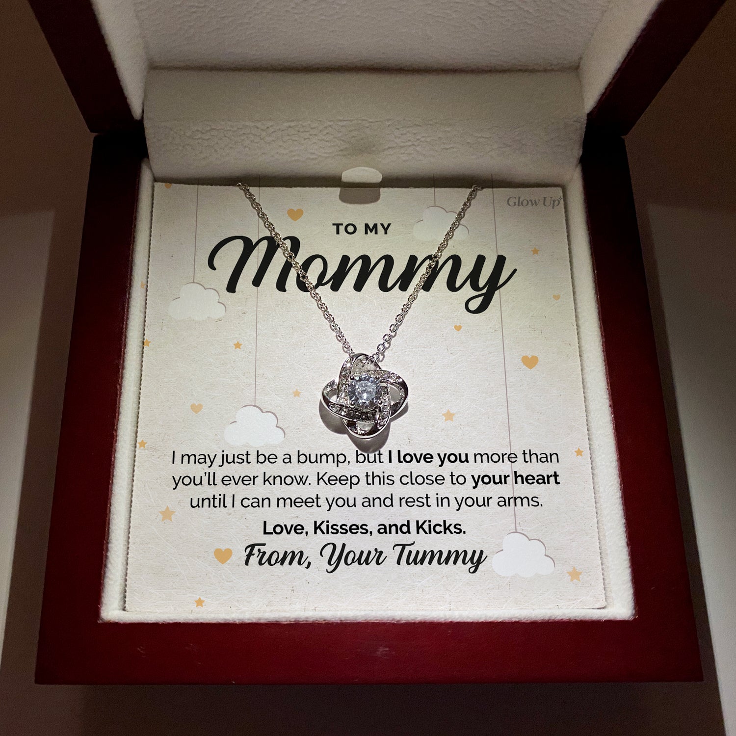 litzzy To My Mommy - I Love You - Sky - Love Knot necklace Jewelry   