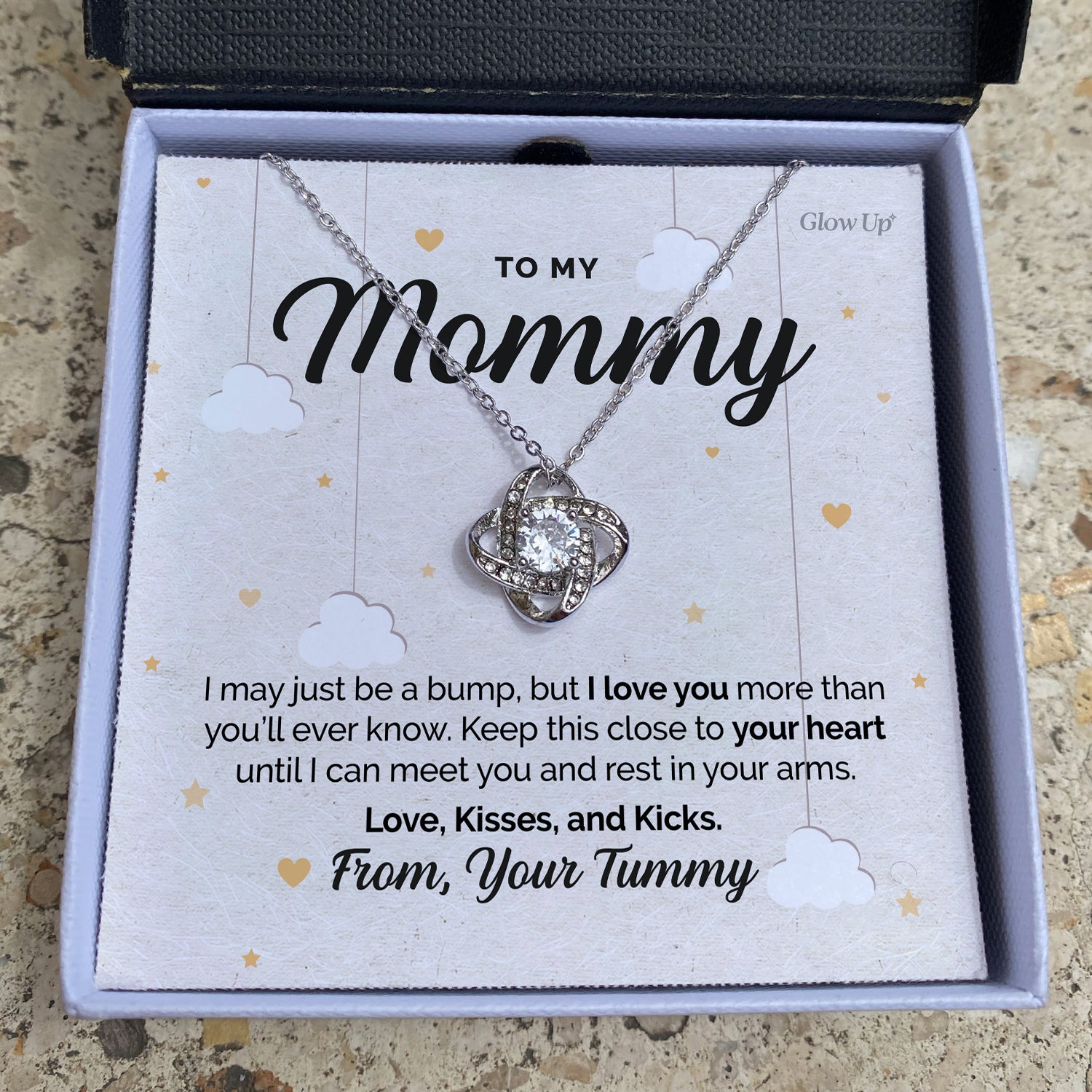 litzzy To My Mommy - I Love You - Sky - Love Knot necklace Jewelry   