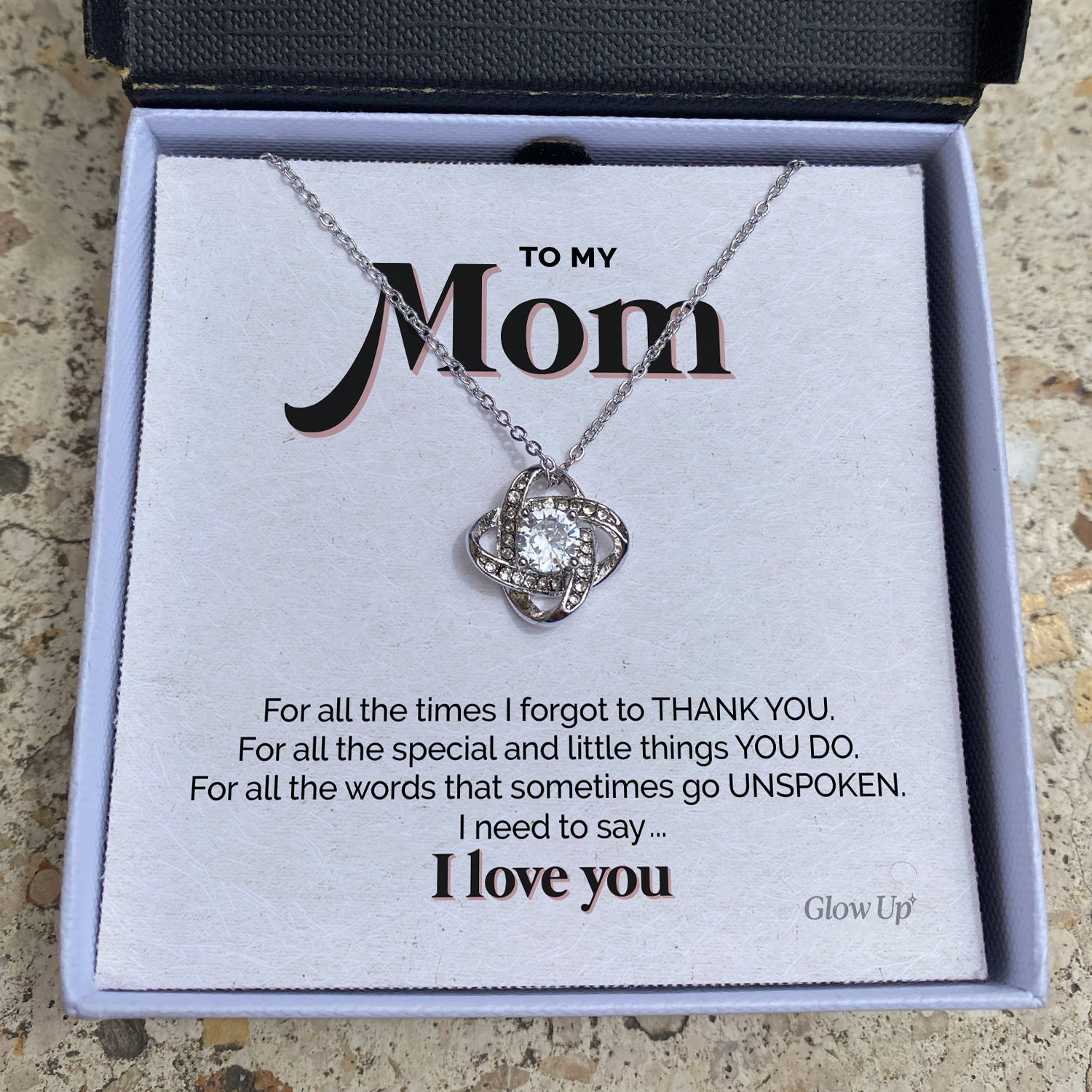 litzzy To My Mom - Thank You - Loveknot necklace Jewelry   