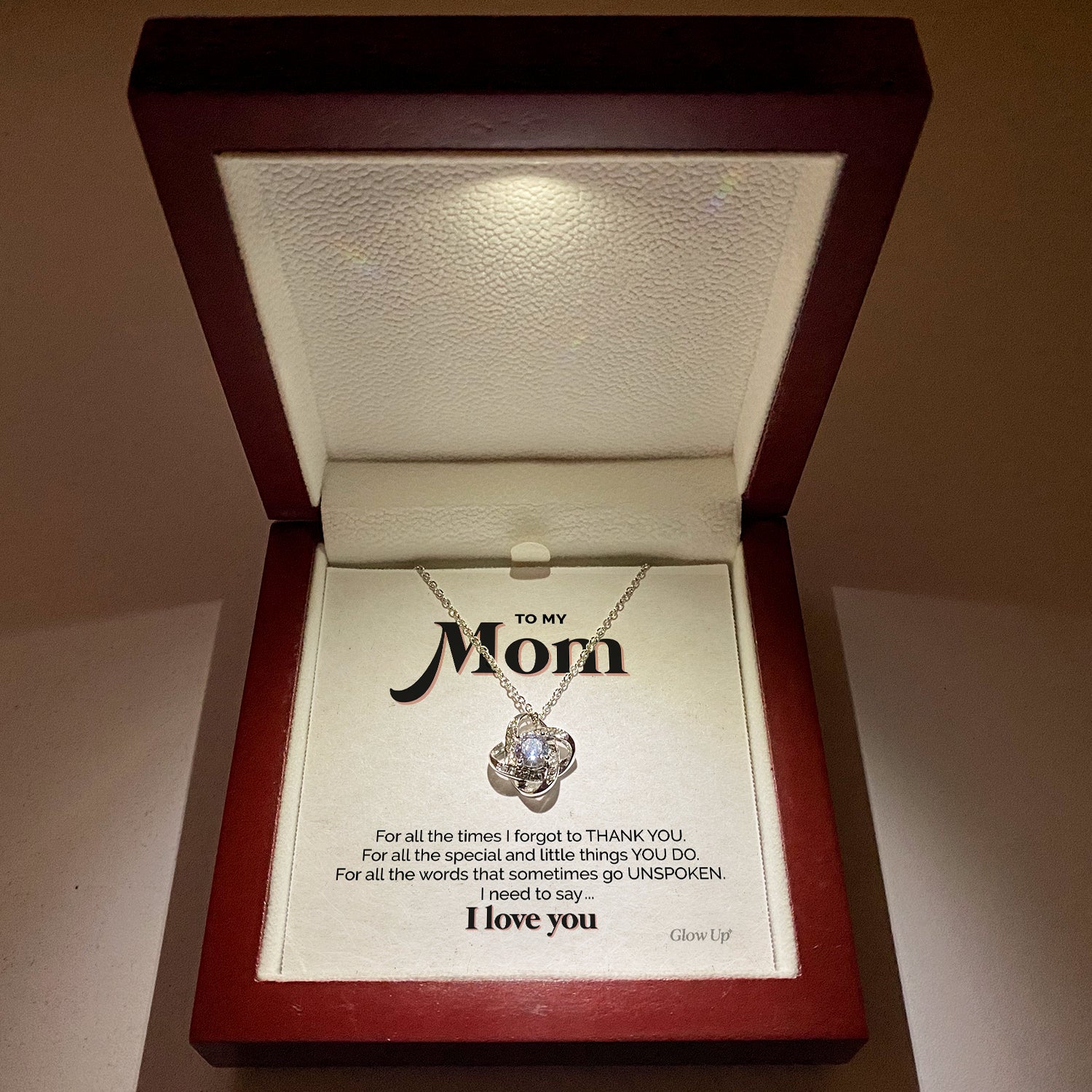 litzzy To My Mom - Thank You - Loveknot necklace Jewelry   
