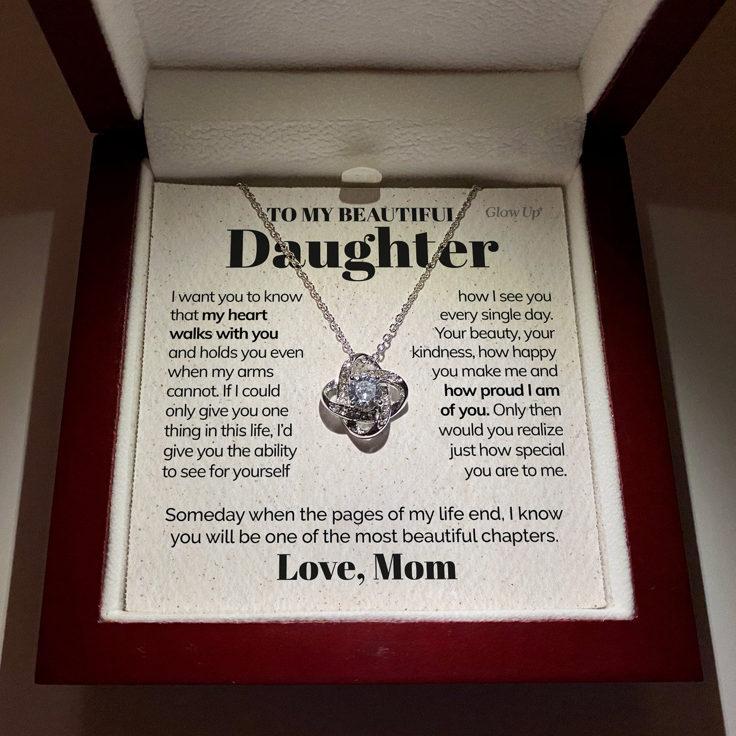 litzzy To my Beautiful Daughter - I'm proud of you - Loveknot necklace Jewelry   