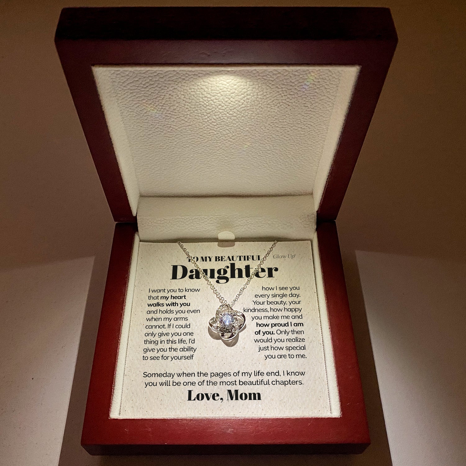 litzzy To my Beautiful Daughter - I'm proud of you - Loveknot necklace Jewelry   