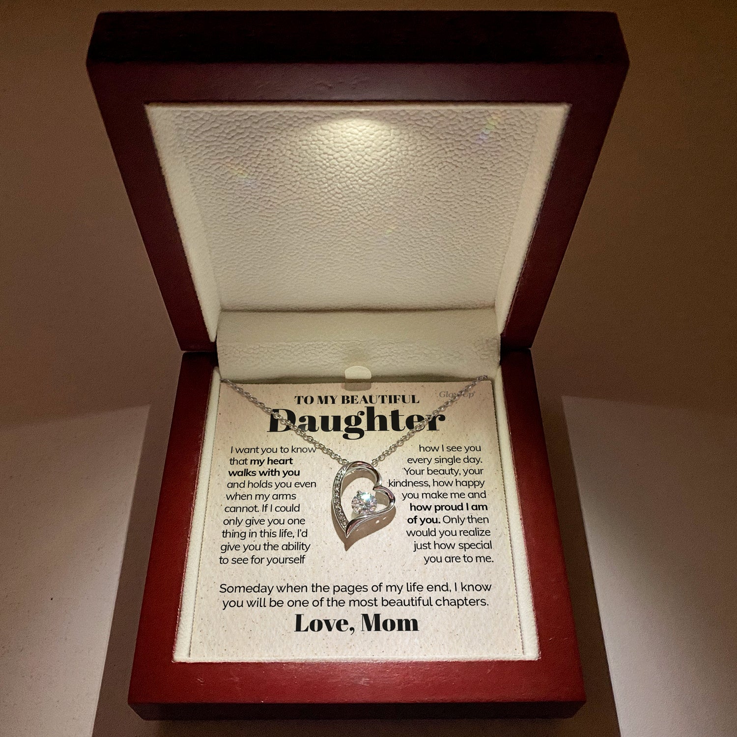 litzzy To my Beautiful Daughter - I'm proud of you - Forever love necklace Jewelry   