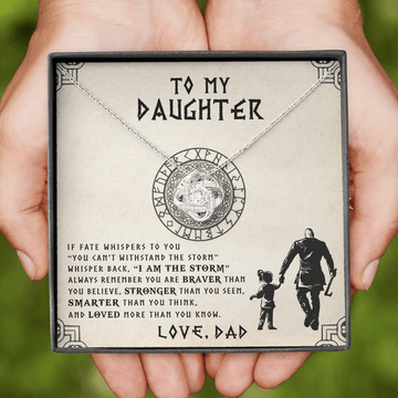 litzzy I Am The Storm, Litzzy To My Daughter Love Knot Necklace Jewelry Standard Box  