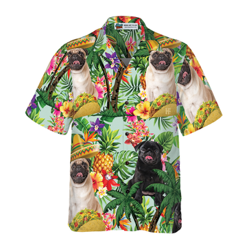 litzzy Pug Hawaiian Shirt, Tropical Summer, Tropical Fruit, Pug Are Ready For Summer Aloha Shirt For Men, Women - Perfect Gift For Pug Lover, dog hawaiian shirt Hawaii Shirt   