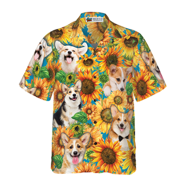litzzy Corgi Hawaiian Shirt, Corgi Lovers With Sunflower Aloha Shirt For Men, Women - Perfect Gift For Corgi Lovers, dog hawaiian shirt Hawaii Shirt   
