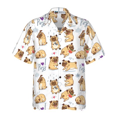 litzzy Pug Hawaiian Shirt, Cute Funny Pug Aloha Shirt For Men, Women - Perfect Gift For Pug Lovers, dog hawaiian shirt Hawaii Shirt   