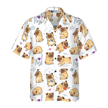 litzzy Pug Hawaiian Shirt, Cute Funny Pug Aloha Shirt For Men, Women - Perfect Gift For Pug Lovers, dog hawaiian shirt Hawaii Shirt   