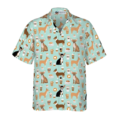 litzzy Chihuahua Hawaiian Shirt, Chihuahua And Coffee Aloha Shirt For Men, Women - Perfect Gift For Chihuahua Lovers, dog hawaiian shirt Hawaii Shirt   