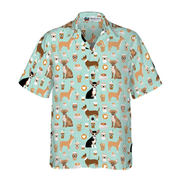 litzzy Chihuahua Hawaiian Shirt, Chihuahua And Coffee Aloha Shirt For Men, Women - Perfect Gift For Chihuahua Lovers, dog hawaiian shirt Hawaii Shirt   