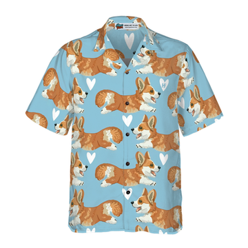 litzzy Corgi Hawaiian Shirt, Flying Corgi Blue Aloha Shirt For Men, Women - Perfect Gift For Corgi Lovers, dog hawaiian shirt Hawaii Shirt   