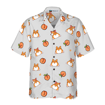 litzzy Corgi Butt And Peach Seamless Hawaiian Shirt, Corgi Aloha Shirt For Men, Women And Women - Perfect Gift For Corgi Lovers, dog hawaiian shirt Hawaii Shirt   
