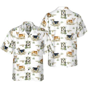 litzzy Corgi Hawaiian Shirt, Smiling Corgi Aloha Shirt For Men, Women - Perfect Gift For Corgi Lovers, dog hawaiian shirt Hawaii Shirt   