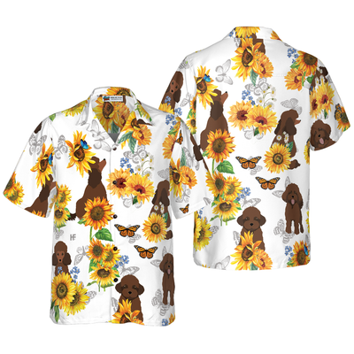 litzzy Poodle Hawaiian Shirt, Poodle Lover, Sunflowers Aloha Shirt For Men, Women - Perfect Gift For Poodle Lovers, dog hawaiian shirt Hawaii Shirt   