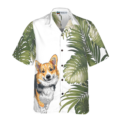 litzzy Corgi Monstera Leaves Hawaiian Shirt, Tropical Summer Corgi Aloha Shirt For Men, Women - Perfect Gift For Corgi Lovers, dog hawaiian shirt Hawaii Shirt   