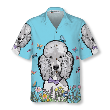 litzzy Poodle Hawaiian Shirt, Lady Poodle, Colorful Butterflies Aloha Shirt For Men, Women - Perfect Gift For Poodle Lovers, dog hawaiian shirt Hawaii Shirt   