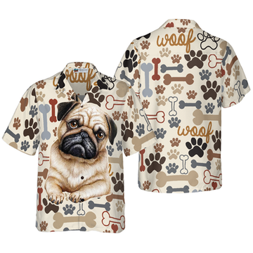 litzzy Pug Hawaiian Shirt, Retro Pug, Paws Pug Aloha Shirt For Men, Women - Perfect Gift For Pug Lovers, dog hawaiian shirt Hawaii Shirt   