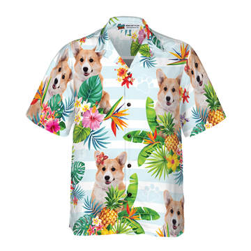 litzzy Corgi Hawaiian Shirt, Tropical Flower Corgi Aloha Shirt For Men, Women And Women - Perfect Gift For Corgi Lovers, dog hawaiian shirt Hawaii Shirt   