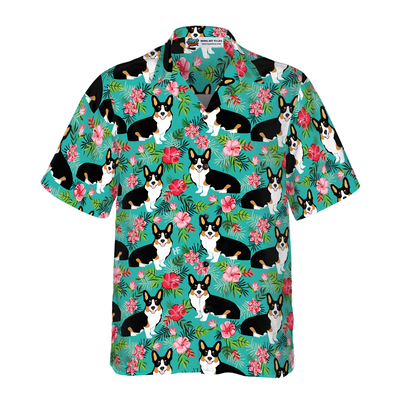 litzzy Corgi Hawaiian Shirt, Tropical Floral Corgi Aloha Shirt For Men, Women - Perfect Gift For Corgi Lovers, dog hawaiian shirt Hawaii Shirt   