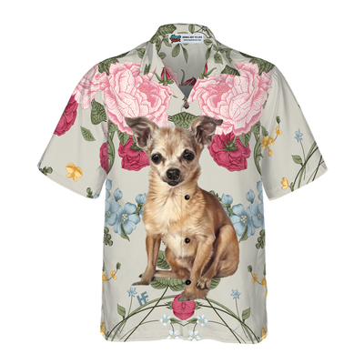 litzzy Chihuahua Hawaiian Shirt, Chihuahua Floral, Pink Roses Aloha Shirt For Men, Women And Women - Perfect Gift For Chihuahua Lovers, dog hawaiian shirt Hawaii Shirt   
