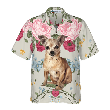 litzzy Chihuahua Hawaiian Shirt, Chihuahua Floral, Pink Roses Aloha Shirt For Men, Women And Women - Perfect Gift For Chihuahua Lovers, dog hawaiian shirt Hawaii Shirt   