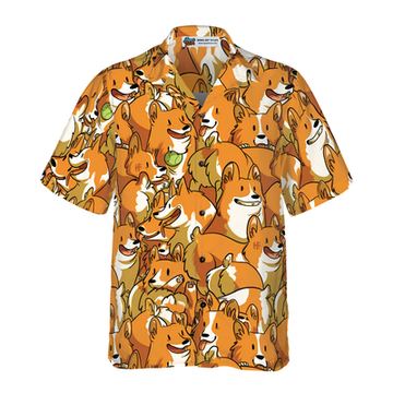 litzzy Corgi Hawaiian Shirt, Corgi Friends Aloha Shirt For Men, Women - Perfect Gift For Corgi Lovers, dog hawaiian shirt Hawaii Shirt   