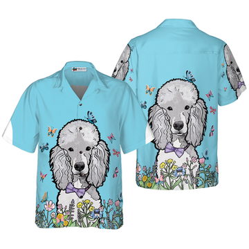 litzzy Poodle Hawaiian Shirt, Lady Poodle, Colorful Butterflies Aloha Shirt For Men, Women - Perfect Gift For Poodle Lovers, dog hawaiian shirt Hawaii Shirt   