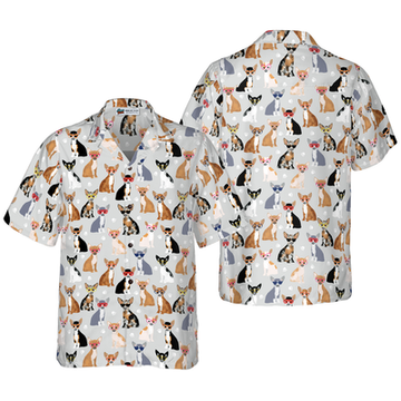 litzzy Chihuahua Hawaiian Shirt, Stylish Chihuahua With Glasses Aloha Shirt For Men, Women - Perfect Gift For Chihuahua Lovers, dog hawaiian shirt Hawaii Shirt   