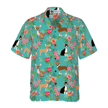 litzzy Chihuahua Hawaiian Shirt, Habiscus Floral Chihuahua Dog Aloha Shirt For Men, Women - Perfect Gift For Chihuahua Lovers, dog hawaiian shirt Hawaii Shirt   