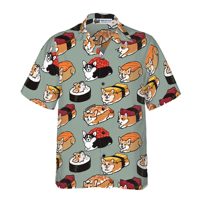litzzy Corgi Hawaiian Shirt, Sushi Corgi Aloha Shirt For Men, Women - Perfect Gift For Corgi Lovers, dog hawaiian shirt Hawaii Shirt   