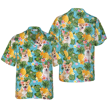 litzzy Corgi Hawaiian Shirt, Tropical Summer Pineapple Corgi Aloha Shirt For Men, Women - Perfect Gift For Corgi Lovers, dog hawaiian shirt Hawaii Shirt   
