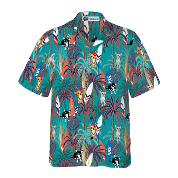 litzzy Chihuahua Hawaiian Shirt, Chihuahua Surfboard, Palm Tree Aloha Shirt For Men, Women - Perfect Gift For Chihuahua Lovers, dog hawaiian shirt Hawaii Shirt   