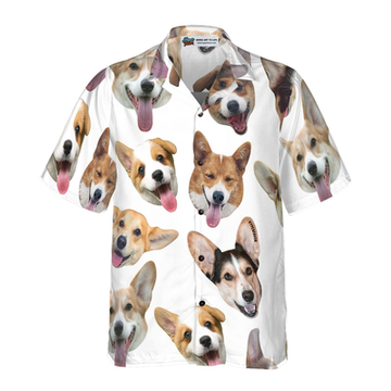 litzzy Corgi Hawaiian Shirt, Cute Corgis' Smiling Faces Corgi Aloha Shirt For Men, Women - Perfect Gift For Corgi Lovers, dog hawaiian shirt Hawaii Shirt   