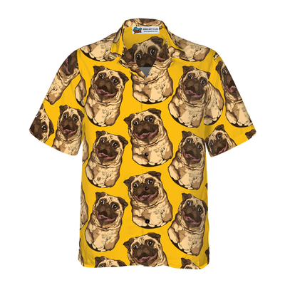 litzzy Pug Hawaiian Shirt, Cute Pug Seamless Pattern Aloha Shirt For Men, Women - Perfect Gift For Pug Lovers, dog hawaiian shirt Hawaii Shirt   