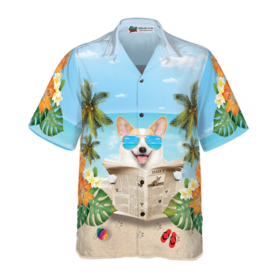 litzzy Corgi Hawaiian Shirt, Corgi Wear Sunglasses Aloha Shirt For Men, Women - Perfect Gift For Corgi Lovers, dog hawaiian shirt Hawaii Shirt   