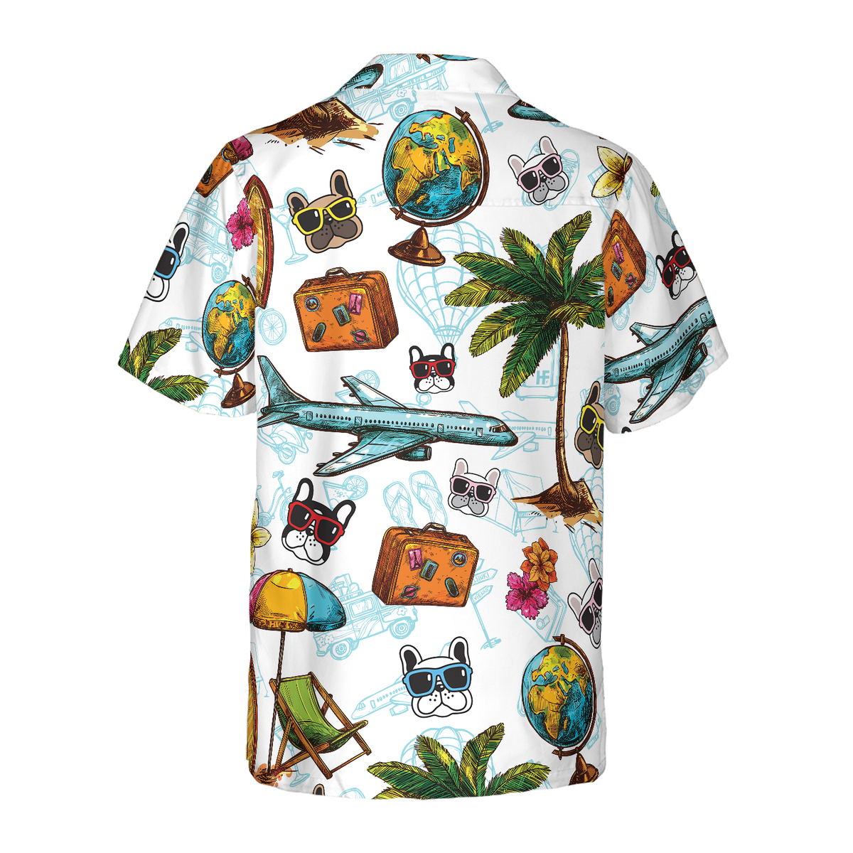 litzzy Bulldog Hawaiian Shirt, French Bulldog Sunglasses Aloha Shirt For Men, Women - Perfect Gift For Bulldog Lover, dog hawaiian shirt Hawaii Shirt   