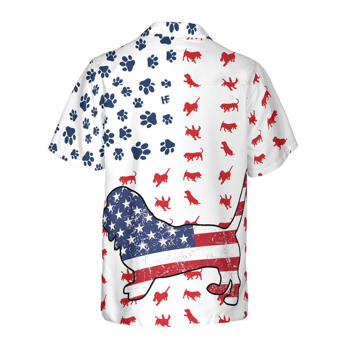 litzzy Basset Hound Hawaiian Shirt, Basset Hound American Flag Aloha Shirt For Men, Women - Perfect Gift For Basset Hound Lover, dog hawaiian shirt Hawaii Shirt   