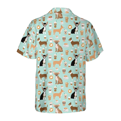 litzzy Chihuahua Hawaiian Shirt, Chihuahua And Coffee Aloha Shirt For Men, Women - Perfect Gift For Chihuahua Lovers, dog hawaiian shirt Hawaii Shirt   