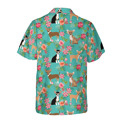 litzzy Chihuahua Hawaiian Shirt, Habiscus Floral Chihuahua Dog Aloha Shirt For Men, Women - Perfect Gift For Chihuahua Lovers, dog hawaiian shirt Hawaii Shirt   