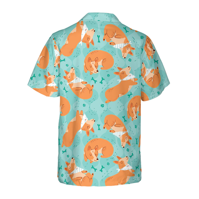 litzzy Corgi Hawaiian Shirt, Sleeping Corgi, Dream Bones Aloha Shirt For Men, Women - Perfect Gift For Corgi Lovers, dog hawaiian shirt Hawaii Shirt   